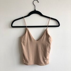 Tan Basic Cropped Tank